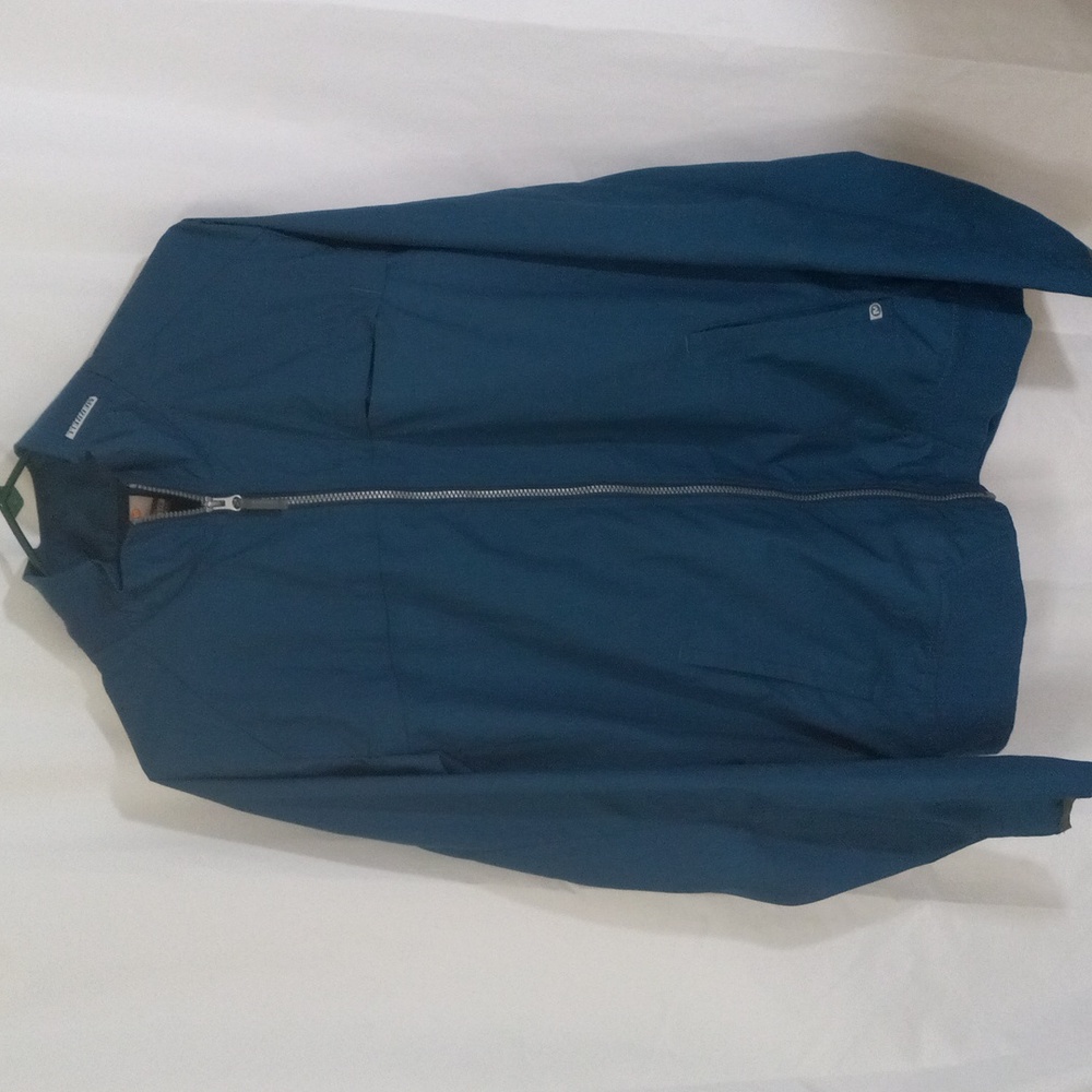 MERRELL Jacket Light Weight Full Zip Blue Sz L Pockets Polyester Logo Men's